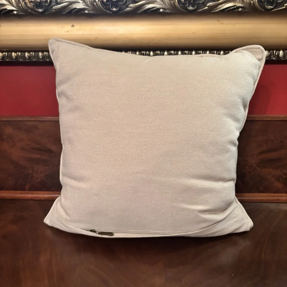 Pier 1 Beaded Pumpkin Throw Pillow‎ Ivory Gold Fall Harvest Decor 14